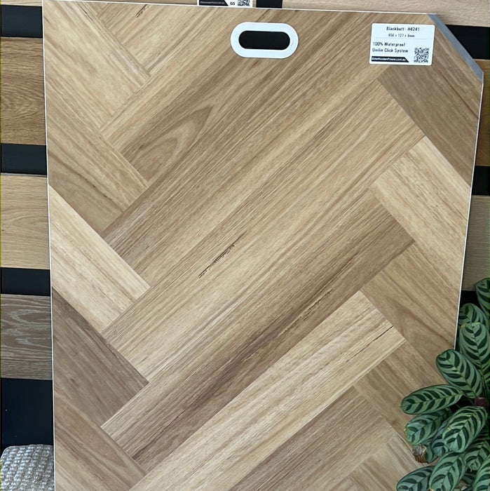Herringbone Hybrid Flooring 9mm -  Blackbutt (H4241) | Elite Wooden Floors