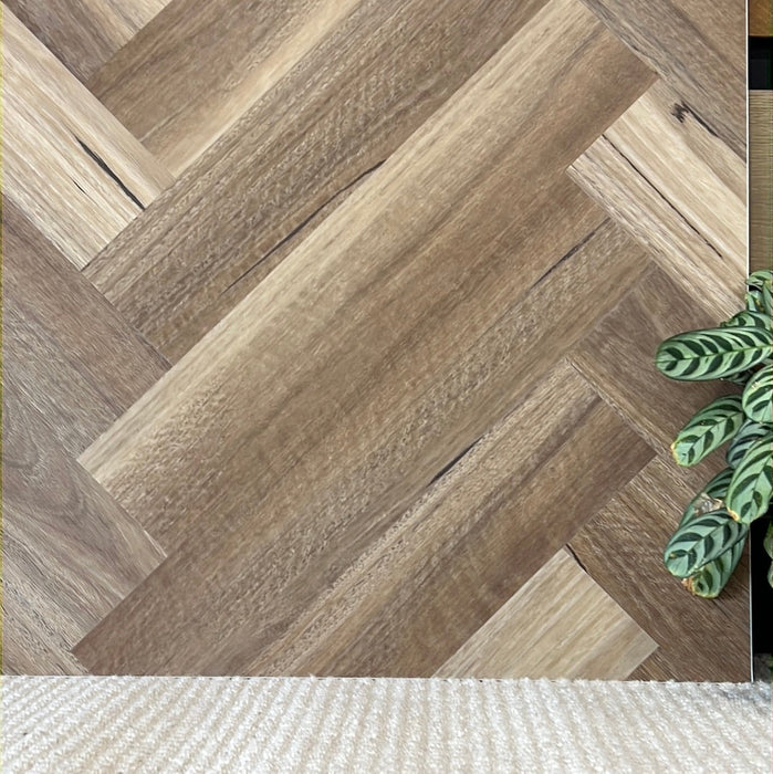 Herringbone Hybrid Flooring 9mm - Spotted Gum (H4240)  | Elite Wooden Floors