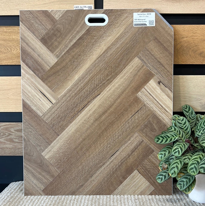 Herringbone Hybrid Flooring 9mm - Spotted Gum (H4240)  | Elite Wooden Floors