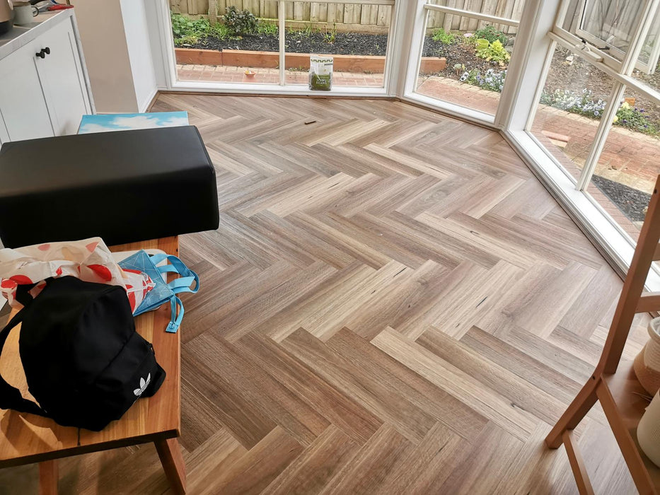 Herringbone Hybrid Flooring 9mm - Spotted Gum (H4240)  | Elite Wooden Floors