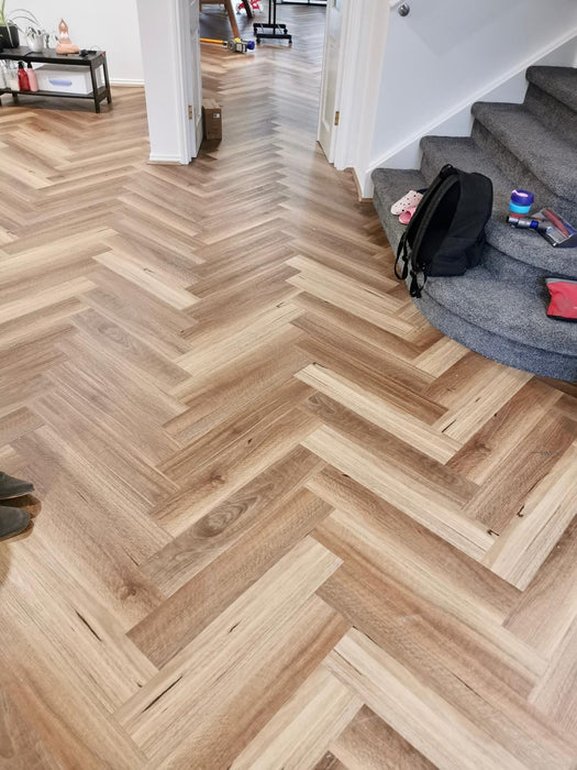 Herringbone Hybrid Flooring 9mm - Spotted Gum (H4240)  | Elite Wooden Floors